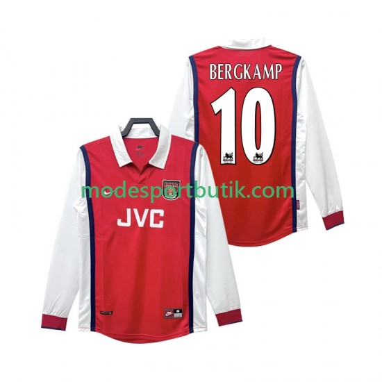 Arsenal Matchtröja BERGKAMP 10 Retro Hemma 1998 1999 Långärmad ,Herr
