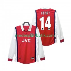 Arsenal Matchtröja Henry 14 Retro Hemma 1998 1999 Långärmad ,Herr