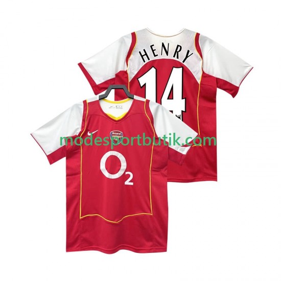 Arsenal Matchtröja Henry 14 2005 Retro Hemma 2004 Kortärmad ,Herr