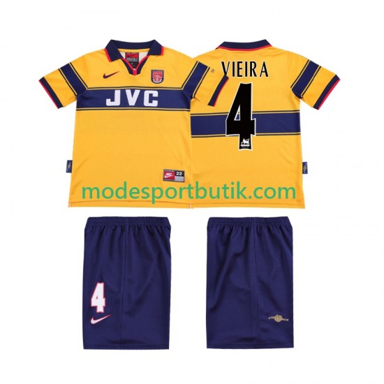 Arsenal Matchtröja VIEIRA 4 1997 Retro Borta 1999 Kortärmad ,Fotbollsställ Barn