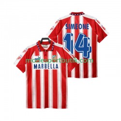 Atlético Madrid Matchtröja SIMEONE 14 1994 1995 Retro Hemma Kortärmad ,Herr