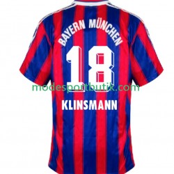 FC Bayern München Matchtröja Klinsmann 18 1995 1997 Retro Hemma Kortärmad ,Herr
