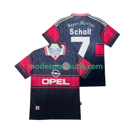 FC Bayern München Matchtröja Scholl 7 1997 Retro Hemma 1999 Kortärmad ,Herr