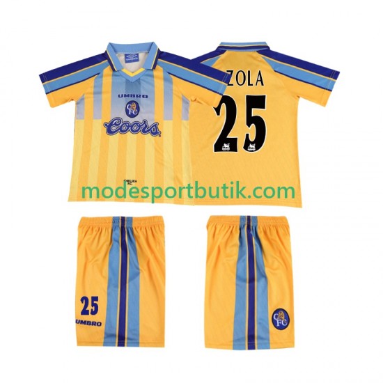 Chelsea Matchtröja ZOLA 25 1995 1997 Retro Borta Kortärmad ,Fotbollsställ Barn