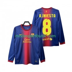 FC Barcelona Matchtröja A INIESTA 8 2012 2013 Retro Hemma Långärmad ,Herr