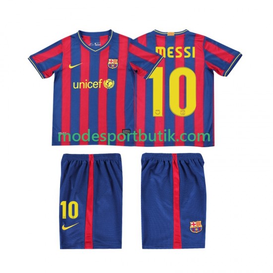 FC Barcelona Matchtröja Lionel Messi 10 2009 Retro Hemma 2010 Kortärmad ,Fotbollsställ Barn