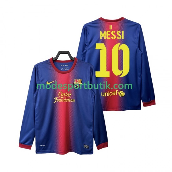 FC Barcelona Matchtröja Lionel Messi 10 2012 2013 Retro Hemma Långärmad ,Herr