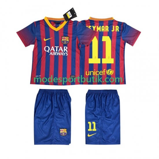FC Barcelona Matchtröja Neymar JR 11 2013 2014 Retro Hemma Kortärmad ,Fotbollsställ Barn