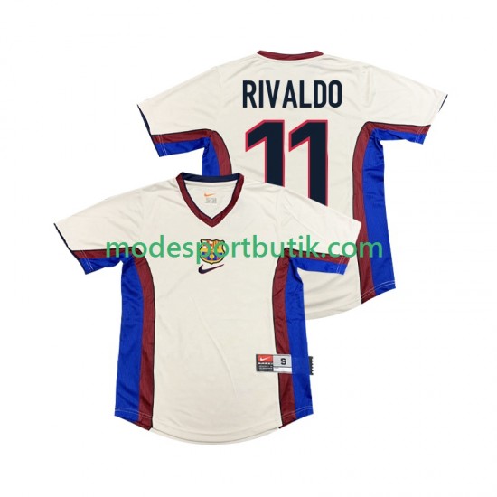 FC Barcelona Matchtröja RIVALDO 11 Retro Borta 1998 1999 Kortärmad ,Herr
