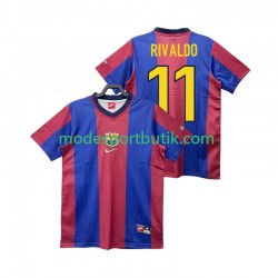 FC Barcelona Matchtröja RIVALDO 11 Retro Hemma 1998 1999 Kortärmad ,Herr