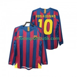 FC Barcelona Matchtröja RONALDINHO 10 2005 Retro Hemma 2006 Långärmad ,Herr