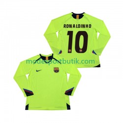 FC Barcelona Matchtröja RONALDINHO 10 2005 Retro Borta 2006 Långärmad ,Herr
