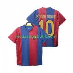 FC Barcelona Matchtröja RONALDINHO 10 2007 Retro Hemma 2006 Kortärmad ,Herr