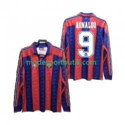 FC Barcelona Matchtröja RONALDO 9 1996 1997 Retro Hemma Långärmad ,Herr
