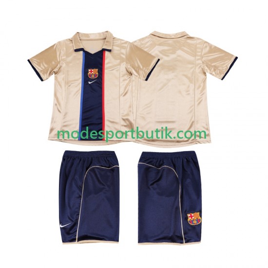 FC Barcelona Matchtröja 2001 Retro Borta 2002 Kortärmad ,Fotbollsställ Barn