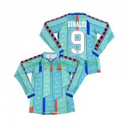 FC Barcelona Matchtröja Ronaldo 9 1996 1997 Retro Borta Långärmad ,Herr