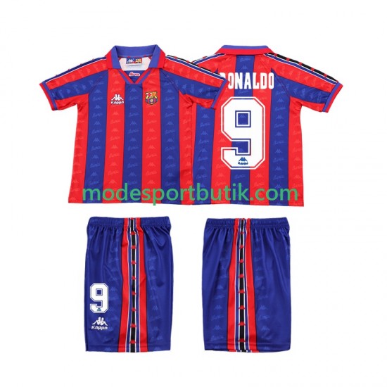 FC Barcelona Matchtröja Ronaldo 1996 1997 Retro Hemma Kortärmad ,Fotbollsställ Barn