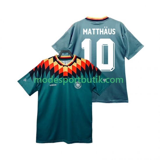 Tyskland Matchtröja MATTHAUS 10 1994 Retro Borta Kortärmad ,Herr