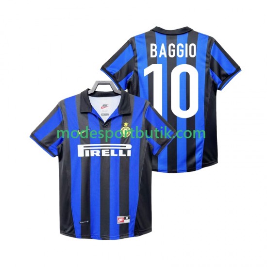 Inter Milan Matchtröja BAGGIO 10 Retro Hemma 1998 1999 Kortärmad ,Herr