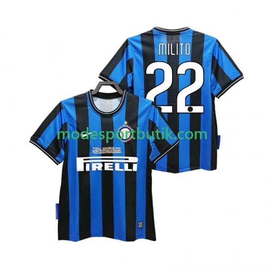 Inter Milan Matchtröja MILITO 22 2009 Retro Hemma 2010 Kortärmad ,Herr