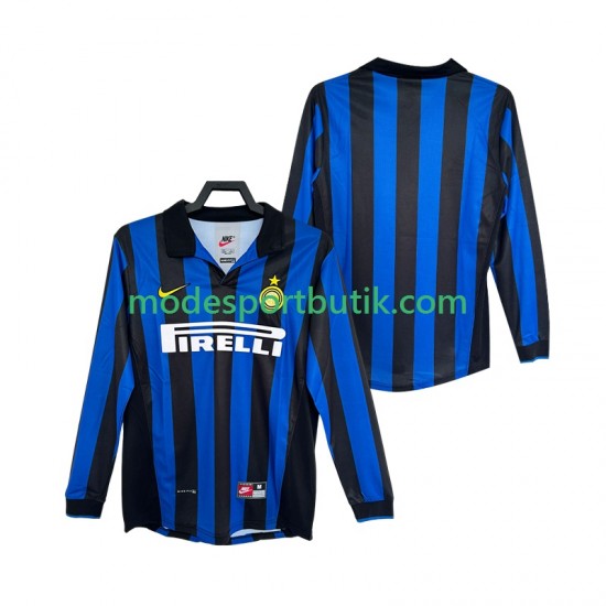 Inter Milan Matchtröja Retro Hemma 1998 1999 Långärmad ,Herr
