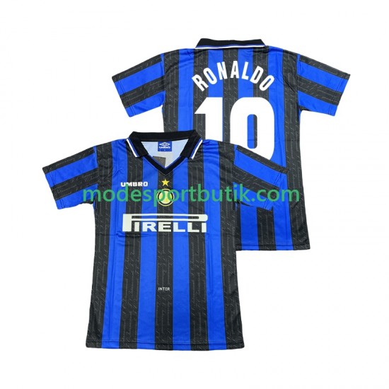 Inter Milan Matchtröja Ronaldo 10 1997 Retro Hemma 1998 Kortärmad ,Herr