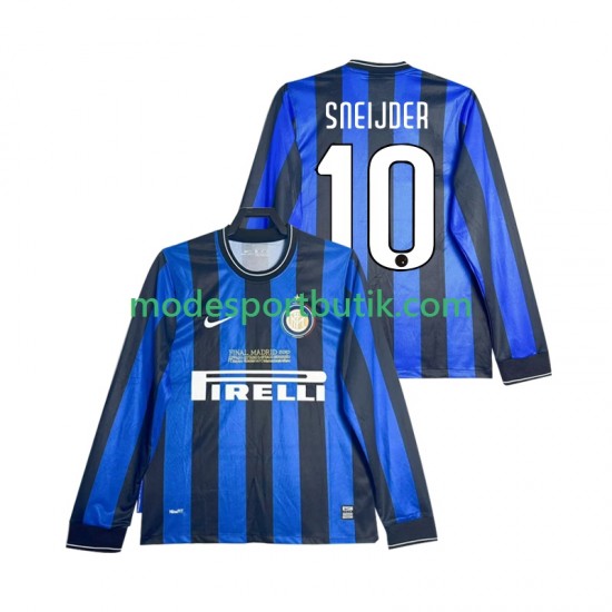 Inter Milan Matchtröja SNEIJDER 10 2009 Retro Hemma 2010 Långärmad ,Herr