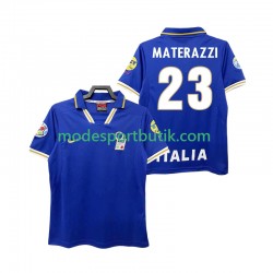 Italien Matchtröja MATERAZZI 23 1996 Retro Hemma Kortärmad ,Herr