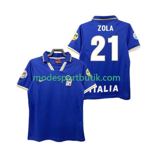 Italien Matchtröja ZOLA 21 1996 Retro Hemma Kortärmad ,Herr