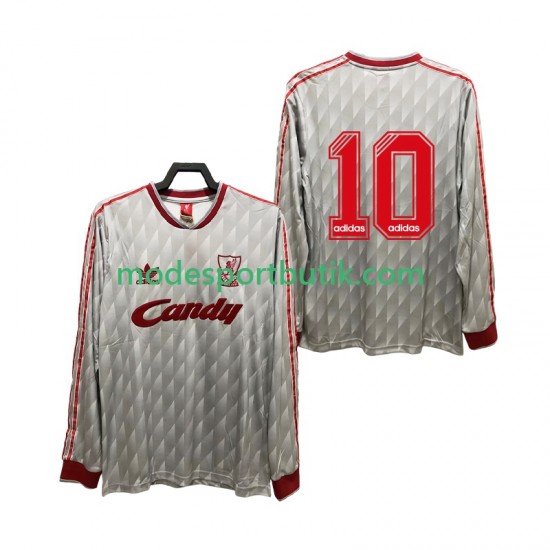 Liverpool Matchtröja 10 1989 1991 Retro Borta Långärmad ,Herr