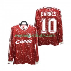 Liverpool Matchtröja BARNES 10 1989 1991 Retro Hemma Långärmad ,Herr