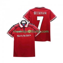 Manchester United Matchtröja BECKHAM 7 Retro Hemma 1998 1999 Kortärmad ,Herr