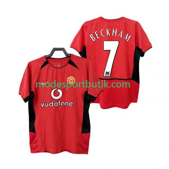 Manchester United Matchtröja BECKHAM 7 Retro Hemma 2002 2004 Kortärmad ,Herr