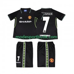 Manchester United Matchtröja Beckham 7 Retro Tredje 1998 1999 Kortärmad ,Fotbollsställ Barn