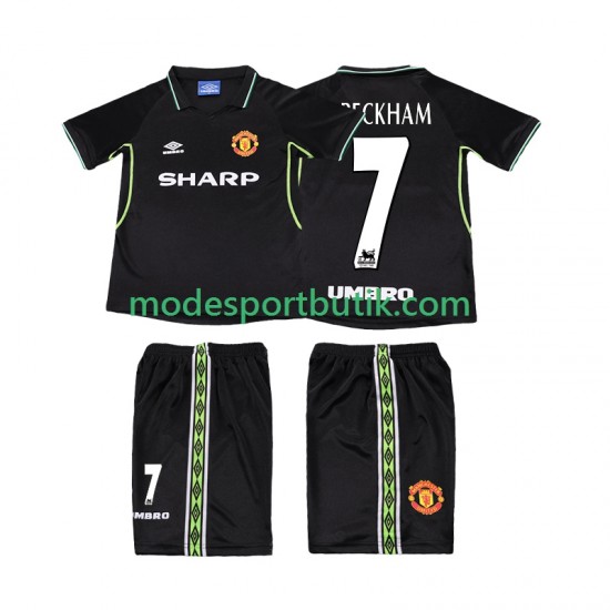 Manchester United Matchtröja Beckham 7 Retro Tredje 1998 1999 Kortärmad ,Fotbollsställ Barn