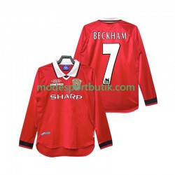 Manchester United Matchtröja Beckham 7 2000 Retro Hemma 1999 Långärmad ,Herr
