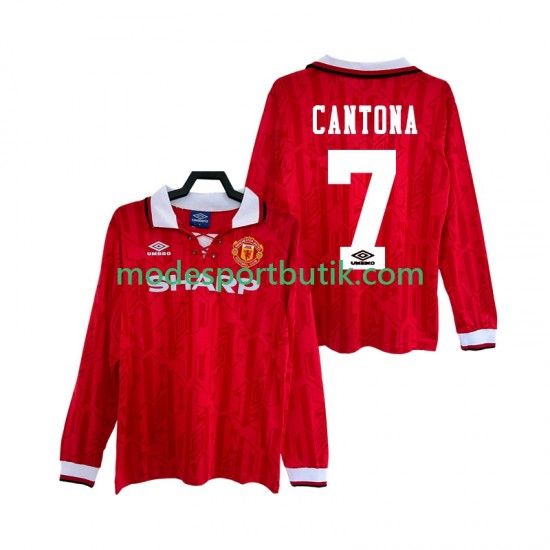 Manchester United Matchtröja CANTONA 7 1992 1994 Retro Hemma Långärmad ,Herr