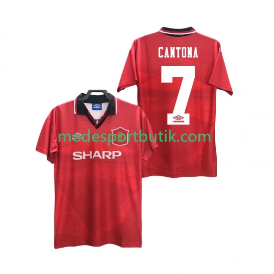 Manchester United Matchtröja CANTONA 7 1994 1996 Retro Hemma Kortärmad ,Herr