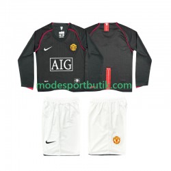 Manchester United Matchtröja 2007 Retro Borta 2008 Långärmad ,Fotbollsställ Barn