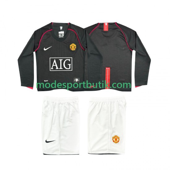 Manchester United Matchtröja 2007 Retro Borta 2008 Långärmad ,Fotbollsställ Barn