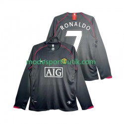Manchester United Matchtröja Critstiano Ronaldo 7 2007 Retro Borta 2008 Långärmad ,Herr