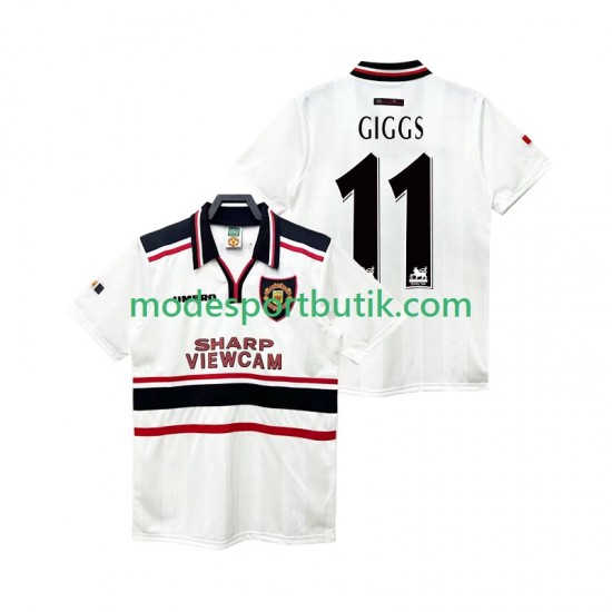 Manchester United Matchtröja GIGGS 11 Retro Borta 1998 1999 Kortärmad ,Herr