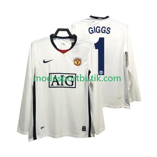 Manchester United Matchtröja GIGGS 11 Premier League 2009 Retro Borta 2008 Långärmad ,Herr