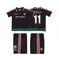 Manchester United Matchtröja GIGGS 11 Retro Borta 1998 1999 Kortärmad ,Fotbollsställ Barn