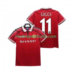 Manchester United Matchtröja GIGGS 11 Retro Hemma 1998 1999 Kortärmad ,Herr