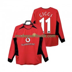 Manchester United Matchtröja GIGGS 11 Retro Hemma 2002 2004 Långärmad ,Herr