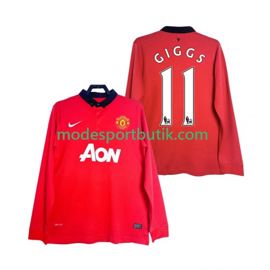 Manchester United Matchtröja GIGGS 11 2013 2014 Retro Hemma Långärmad ,Herr