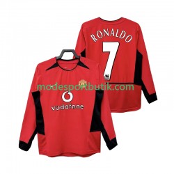 Manchester United Matchtröja RONALDO 7 Retro Hemma 2002 2004 Långärmad ,Herr