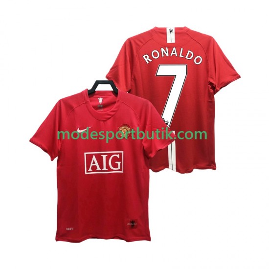 Manchester United Matchtröja RONALDO 7 Premier League 2007 Retro Hemma 2008 Kortärmad ,Herr