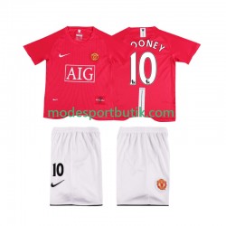 Manchester United Matchtröja ROONEY 10 Premier League 2007 Retro Hemma 2008 Kortärmad ,Fotbollsställ Barn